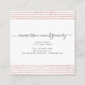 スクリプエレガントトピンクグリッターフォトコラージュベーカリー スクエア名刺 (裏面)