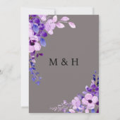 スクリプエレガントトピンクフラワー結婚式招待状 招待状 (裏面)