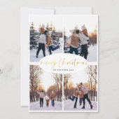 スクリプエレガントトファミリークリスマスフォトコラージュ シーズンカード (正面)