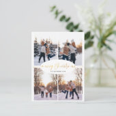 スクリプエレガントトファミリークリスマスフォトコラージュ シーズンポストカード (スタンド正面)