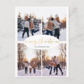 スクリプエレガントトファミリークリスマスフォトコラージュ シーズンポストカード (正面)