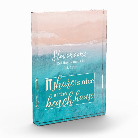 スクリプエレガントトファミリーネームビーチバケーションハウス フォトブロック (左)