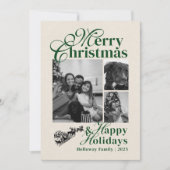 スクリプエレガントトファミリーフォトホリデーカード シーズンカード (正面)