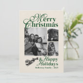 スクリプエレガントトファミリーフォトホリデーカード シーズンカード (スタンド正面)