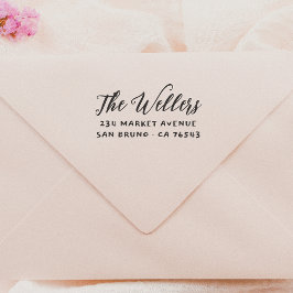 スクリプエレガントトファミリ名とタイポグラフィアドレス ラバースタンプ