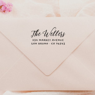 スクリプエレガントトファミリ名とタイポグラフィアドレス ラバースタンプ