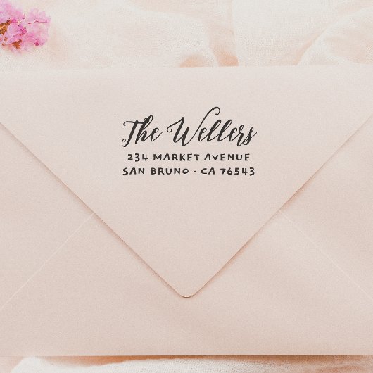 スクリプエレガントトファミリ名とタイポグラフィアドレス ラバースタンプ