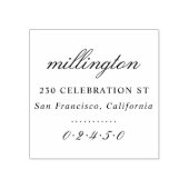 スクリプエレガントトファミリ名と差出人住所フォーマル ラバースタンプ (インプリント)