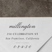 スクリプエレガントトファミリ名と差出人住所フォーマル ラバースタンプ