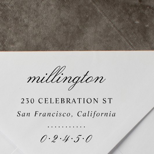 スクリプエレガントトファミリ名と差出人住所フォーマル ラバースタンプ