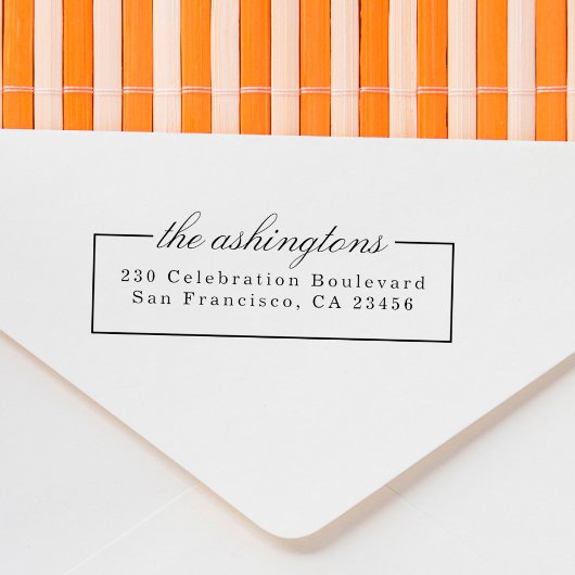 スクリプエレガントトファミリ名ヴィンテージ差出人住所 セルフインキングスタンプ