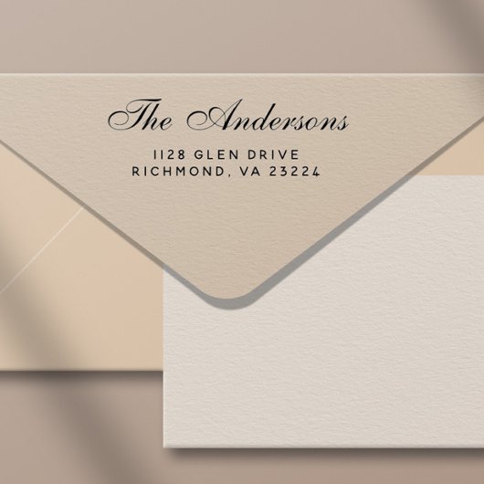 スクリプエレガントトファミリ名差出人住所 セルフインキングスタンプ