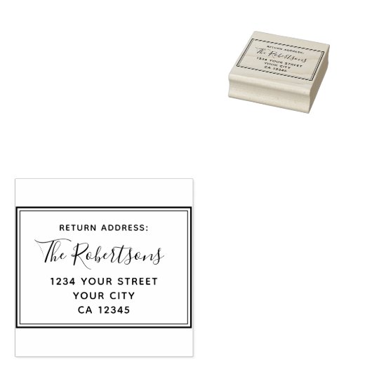 スクリプエレガントトファミリ名差出人住所 ラバースタンプ (押印)