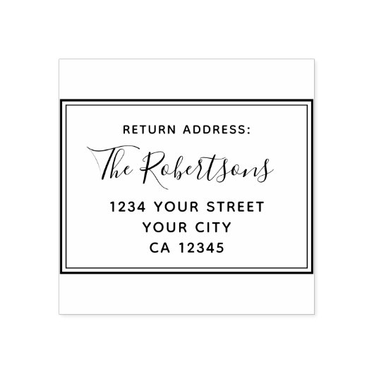 スクリプエレガントトファミリ名差出人住所 ラバースタンプ (インプリント)