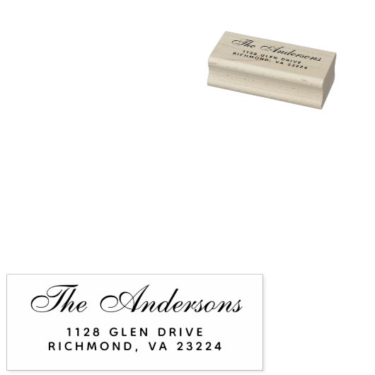 スクリプエレガントトファミリ名差出人住所 ラバースタンプ (押印)