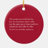 スクリプエレガントトファミリ定義スタイリッシュ休日 セラミックオーナメント (裏面)