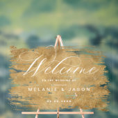 スクリプエレガントトフェイク金ゴールドブラッシュウェルカム結婚ズ アクリルサイン (ニュートラル)