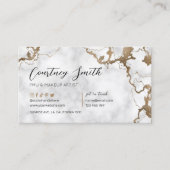 スクリプエレガントトフェイク金ゴールド大理石モダン] 名刺 (正面)