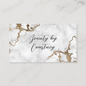 スクリプエレガントトフェイク金ゴールド大理石美しいサロン ロイヤリティカード (裏面)