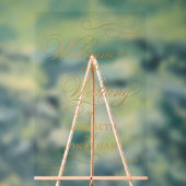 スクリプエレガントトフェイク金ゴールド結婚の歓迎 アクリルサイン (ニュートラル)