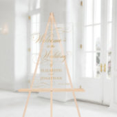 スクリプエレガントトフェイク金ゴールド結婚の歓迎 アクリルサイン