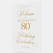 スクリプエレガントトフェイク金ゴールド誕生日へようこそ アクリルサイン (傾斜)