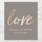 スクリプエレガントトフェイク・フォイル・ラブ ワインラベル (シングルラベル)