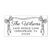 スクリプエレガントトフォントリボン結婚の セルフインキングスタンプ (デザイン)