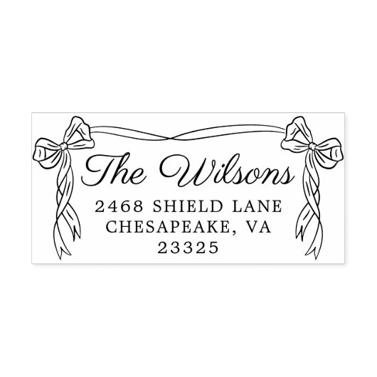 スクリプエレガントトフォントリボン結婚の セルフインキングスタンプ (デザイン)