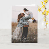 スクリプエレガントトフォント平和の愛+喜びクリスマスの写真 カード (黄色い花)