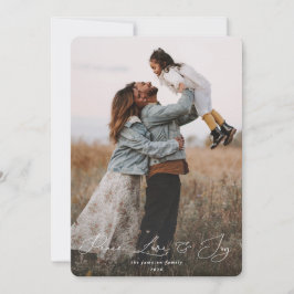 スクリプエレガントトフォント平和ラブ+喜び写真 シーズンカード