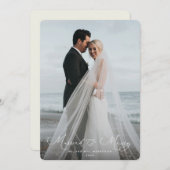 スクリプエレガントトフォント結婚した+メリー写真 シーズンカード (正面/裏面)