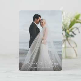 スクリプエレガントトフォント結婚した+メリー写真 シーズンカード