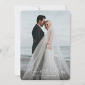 スクリプエレガントトフォント結婚した+メリー写真 シーズンカード (正面)