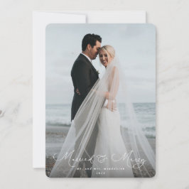 スクリプエレガントトフォント結婚した+メリー写真 シーズンカード