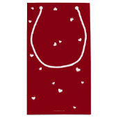 スクリプエレガントトフォント+ハートバレンタインデー スモールペーパーバッグ (裏面)