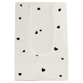 スクリプエレガントトフォント+ハートバレンタインデー ミディアムペーパーバッグ (裏面)