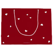 スクリプエレガントトフォント+ハートバレンタインデー ラージペーパーバッグ (裏面)