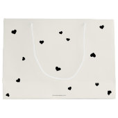 スクリプエレガントトフォント+ハートバレンタインデー ラージペーパーバッグ (裏面)