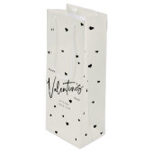 スクリプエレガントトフォント+ハートバレンタインデー ワインギフトバッグ (正面アングル)