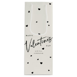 スクリプエレガントトフォント+ハートバレンタインデー ワインギフトバッグ