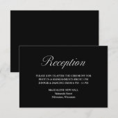 スクリプエレガントトフォーマルブラックウェディングレセプション エンクロージャーカード (正面/裏面)