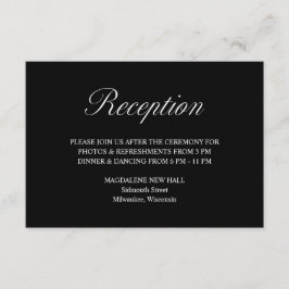 スクリプエレガントトフォーマルブラックウェディングレセプション エンクロージャーカード