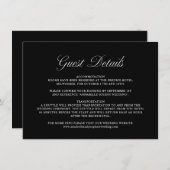 スクリプエレガントトフォーマルブラック結婚のゲスト詳細 エンクロージャーカード (正面/裏面)