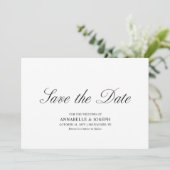 スクリプエレガントトフォーマルホワイトウェディング日付の保存 招待状 (スタンド正面)