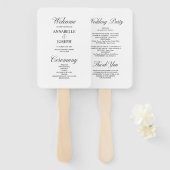 スクリプエレガントトフォーマルホワイト結婚式 プログラム ハンドファン (正面&裏面)