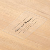 スクリプエレガントトフォーマル・リハーサル・ディナ澄んー アクリル招待状 (レイダウン)