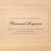 スクリプエレガントトフォーマル・リハーサル・ディナ澄んー アクリル招待状 (正面)