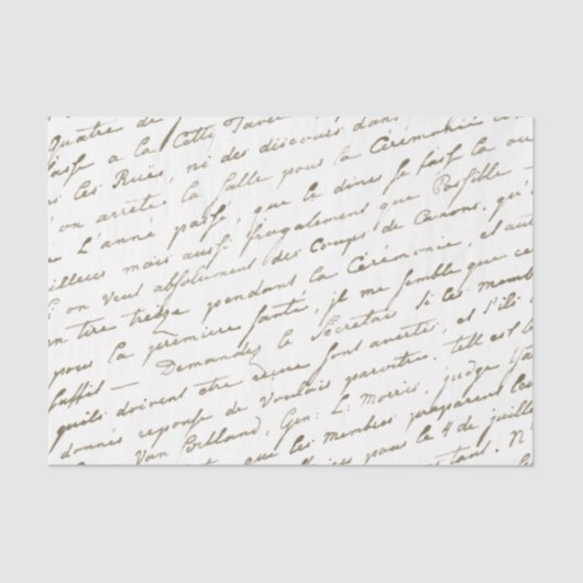 スクリプエレガントトフランスの金ゴールドヴィンテージ 薄葉紙 (正面)