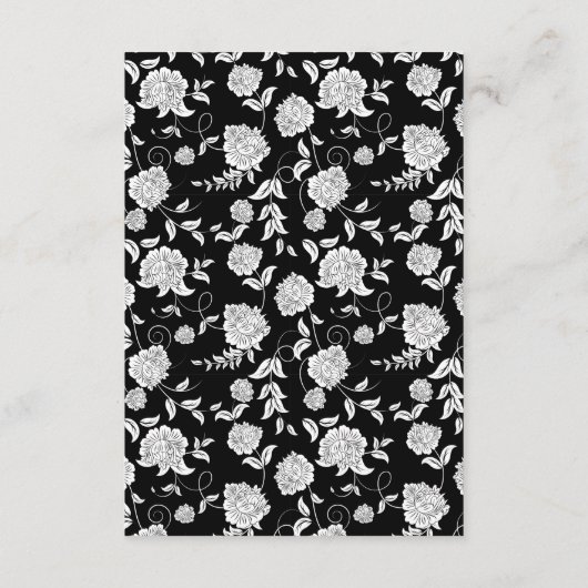 スクリプエレガントトフローラウェディングRSVPカード エンクロージャーカード (裏面)